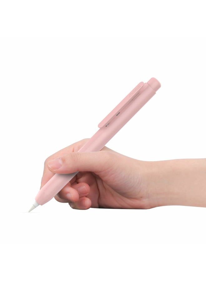MoKo Holder Case for Apple Pencil 1st Generation, Retractable Apple Pencil 1st Case Protective iPad Pencil Sleeve Skin Cover with Sturdy Clip, Pink - Image 1
