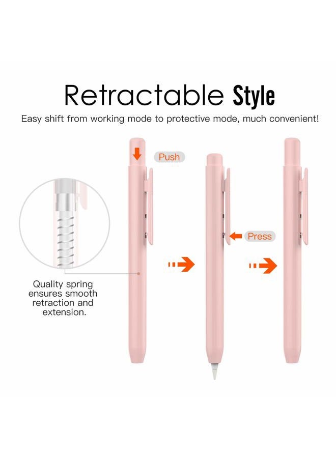 MoKo Holder Case for Apple Pencil 1st Generation, Retractable Apple Pencil 1st Case Protective iPad Pencil Sleeve Skin Cover with Sturdy Clip, Pink - Image 3