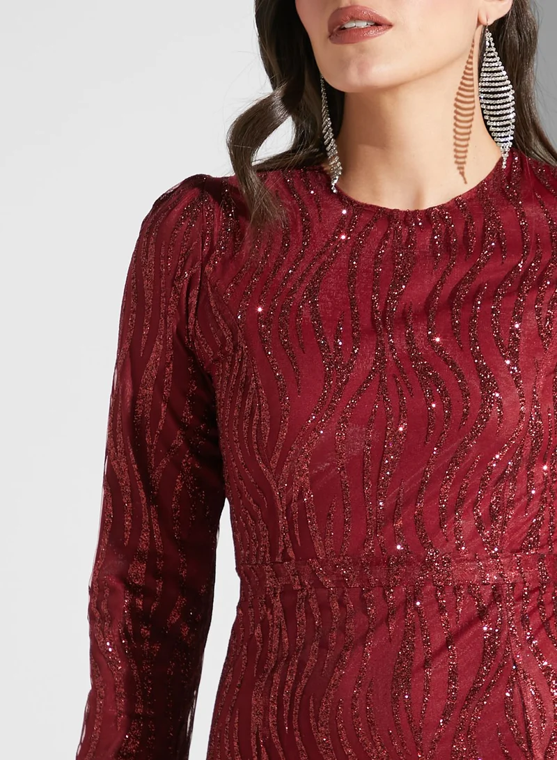 Namshi X Zena Louay Zena Louay Shimmer A-Line Dress