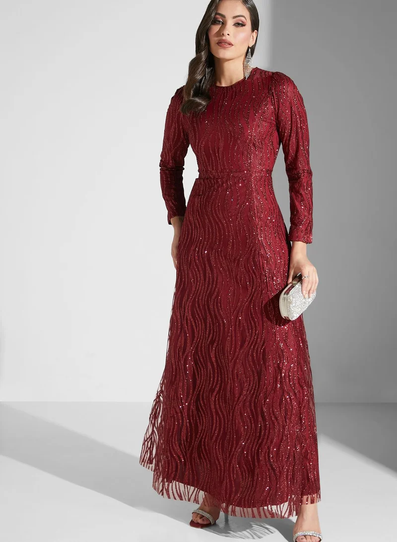 Namshi X Zena Louay Zena Louay Shimmer A-Line Dress