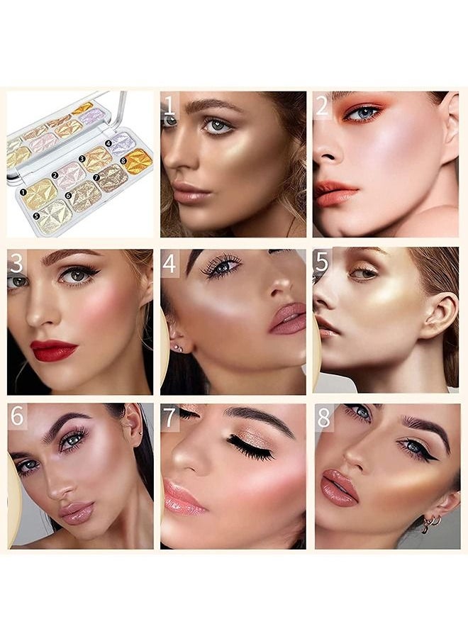 كيس بيوتي - 8 ألوان تواجه لوحة مكياج تمييز عالية - Image 1