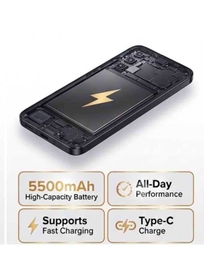  تكنو سكاي هاتف ذكي techno sky A58 5G كاميرا ثلاثية بطارية 5500 مللي أمبير أسود - Image 4