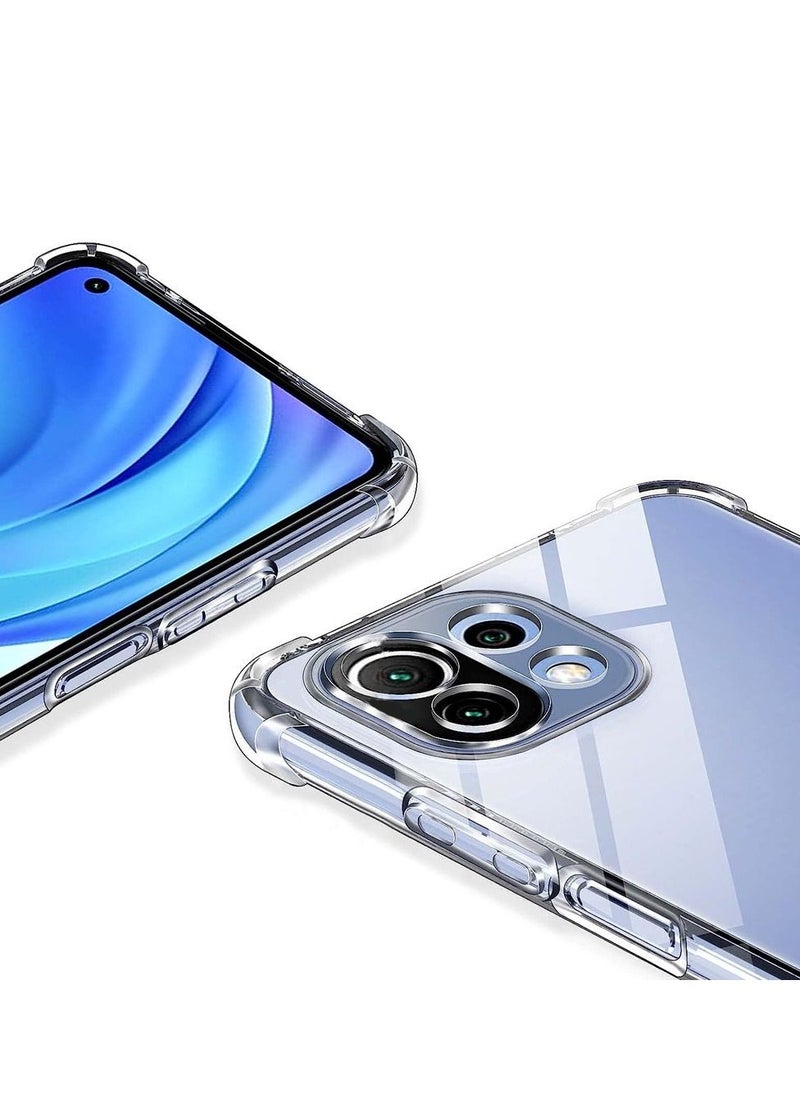 CATANES جراب شفاف واقٍ من مادة TPU بأربع زوايا لهاتف Xiaomi Mi 11 Lite 5G، جراب شفاف ناعم  - Image 4