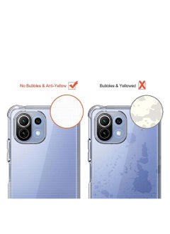 CATANES جراب شفاف واقٍ من مادة TPU بأربع زوايا لهاتف Xiaomi Mi 11 Lite 5G، جراب شفاف ناعم  - Image 5