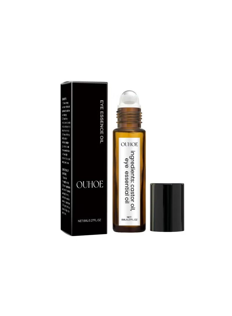 OUHOE Rollerball Castor Oil Anti-Wrinkle Eye Serum, Castor Oil and Frankincense Eye Roller, Firming Eye Cream for Dark Circles, Puffy Eyes, Eye Bags, and Anti-Aging Treatment - Image 1