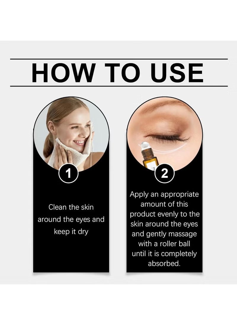 OUHOE Rollerball Castor Oil Anti-Wrinkle Eye Serum, Castor Oil and Frankincense Eye Roller, Firming Eye Cream for Dark Circles, Puffy Eyes, Eye Bags, and Anti-Aging Treatment - Image 2
