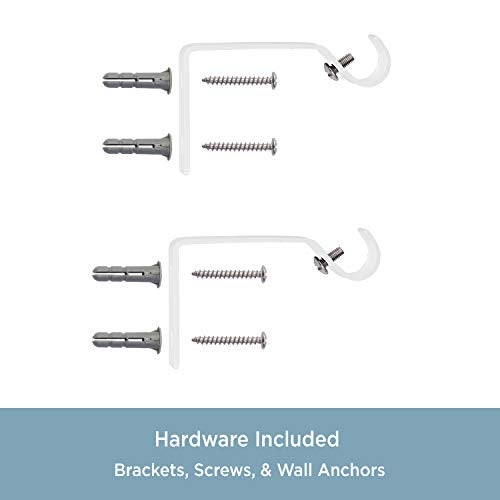Kenney KN55250 Davenport Ball End Petite Café Decorative Window Curtain Rod, 28-48" Adjustable Length, White Finish, 1/2" Diameter Steel Tube - Image 2