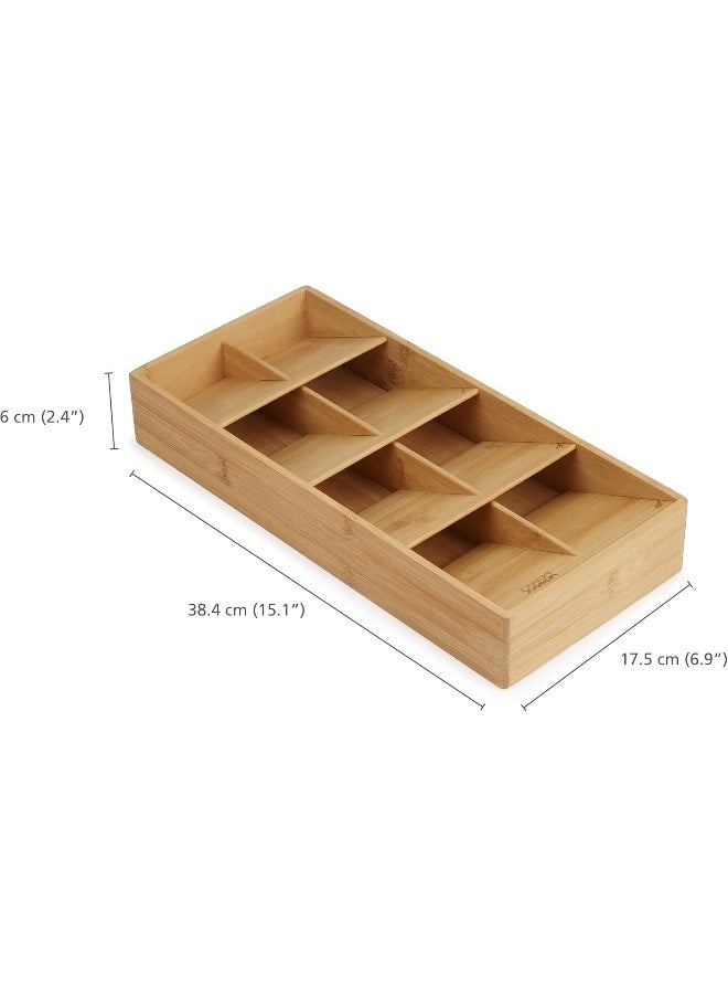 Joseph Joseph Joseph Joseph Drawer Store Large Compact Cutlery Drawer Organiser 8 Compartments Holds 48 Pieces Bamboo  - Image 3