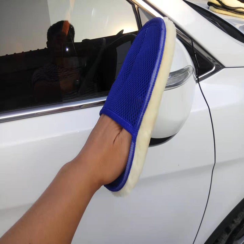 Xin Snobbish Thickened Chenille Car Wash Gloves Coral Fleece Foaming Gloves Long Fleece Single-Sided Double-Sided Car Wipe Gloves - Image 1