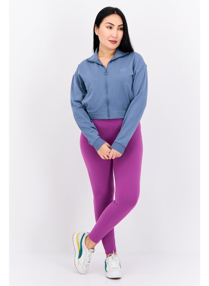 PUMA Women Sportswear Fit Long Sleeve Outdoor Sweatshirt, Blue  - Image 4