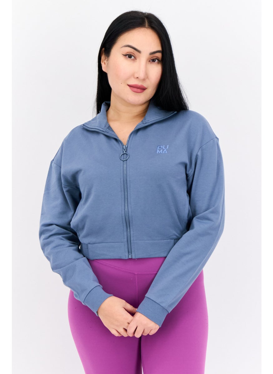 PUMA Women Sportswear Fit Long Sleeve Outdoor Sweatshirt, Blue  - Image 1