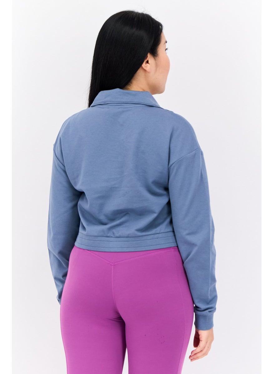 PUMA Women Sportswear Fit Long Sleeve Outdoor Sweatshirt, Blue  - Image 3
