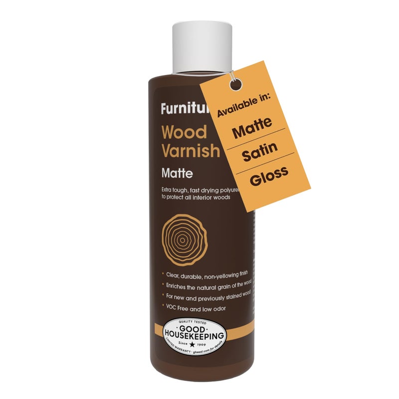 Furniture Clinic â€‹Furniture Clinic Wood Varnish | Matte | Polyurethane Waterproof Coating | Water Based Clear Coat | Wood Sealer for Indoor & Outdoor Furniture | Perfect for Chairs, Tables, Cabinets | 250ml / 8.5 Oz - Image 1