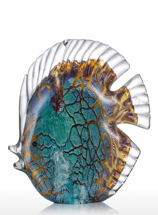 TOOARTS Colorful Spotted Tropical Glass Fish Sculpture Home Decoration Ornament - Image 1