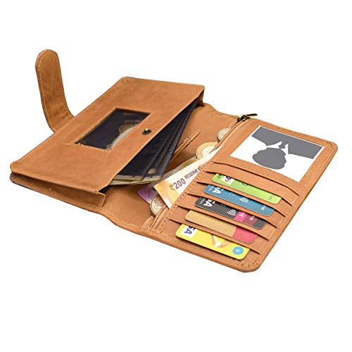 ABYS Genuine Leather Bombay Brown Unisex Money Clip||Passport Wallet||Passport Holder with Loop Closure - Image 5