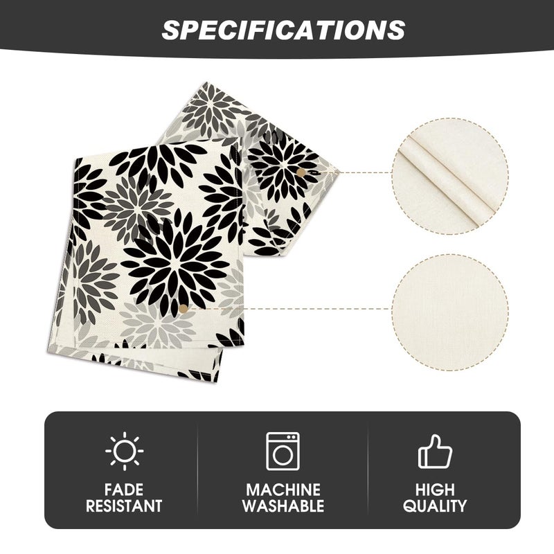 Artoid Mode Black Dahlia Floral Pinnata Halloween Table Runner, Fall Autumn Kitchen Dining Table Decoration for Home Party Decor 13x72 Inch - Image 5