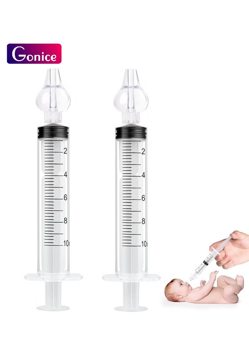 Gonice 2 pcs, 10 ml baby nasal wash, baby nasal wash syringe with comfortable silicone tip  - Image 1