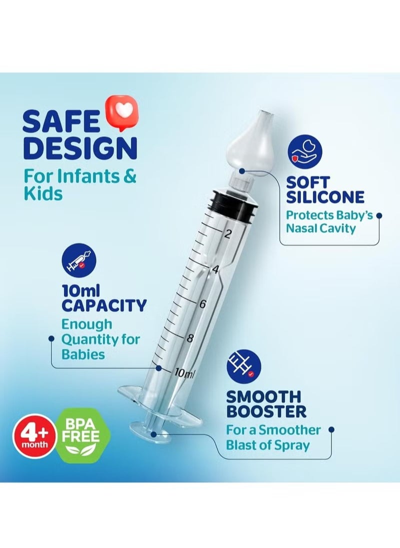 Gonice 2 pcs, 10 ml baby nasal wash, baby nasal wash syringe with comfortable silicone tip  - Image 3