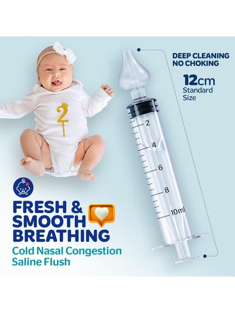 Gonice 2 pcs, 10 ml baby nasal wash, baby nasal wash syringe with comfortable silicone tip  - Image 2