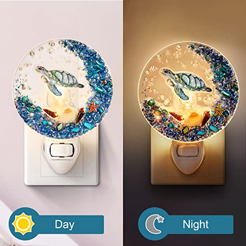 Hortsun Plug in Seashell Night Light Ocean Sea Animal Decorative Night Light Plug in Beach Lamps Vintage Ocean Lamps for Adult for Home Bedroom Living Room Bathroom Wall(Sea Turtle) - Image 5