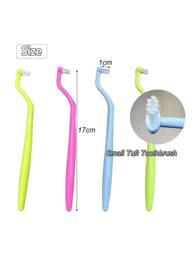 HRASY Orthodontic Toothbrush Small Tuft Toothbrush Tiny Compact Interspace Brush for Dental Implants, Braces and Teeth Detail Cleaning, 4 Pieces (4 Colors D) - Image 5