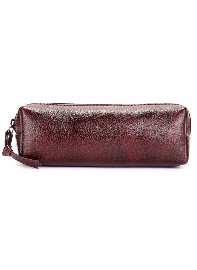 HAMMONDS FLYCATCHER - HAMMONDS FLYCATCHER Leather Utility Pouch - Multi-Use Genuine Leather Pencil Case, Cosmetic Pouch, Stationery Pouch, Coin Pouch, Makeup Brush Pouch for Women & Men - School & Office Organizer - Brown - Image 1
