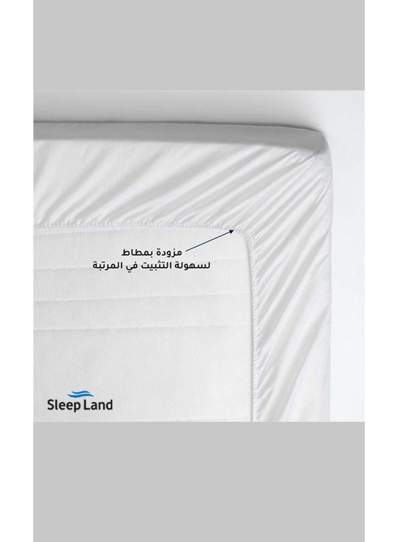 سليب لاند بكج ( لباد فندقي مقاس 200×120 سم ارتفاع 14 سم + طقم واقي مخدة + مفرش فندقي لون ابيض مقاس 200×140سم ) - Image 5