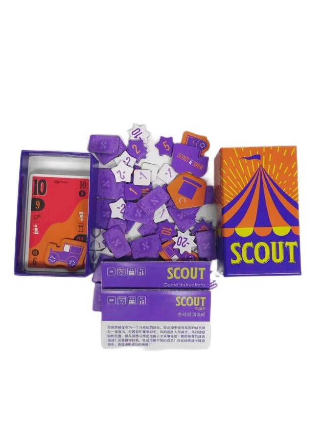 Generic - Search For Circus Star Scout Chinese And English Bilingual Board Game Poker Multi-person Party Fun Star Scout Party Scout Punishment Card-Color:SCOUT - Image 1