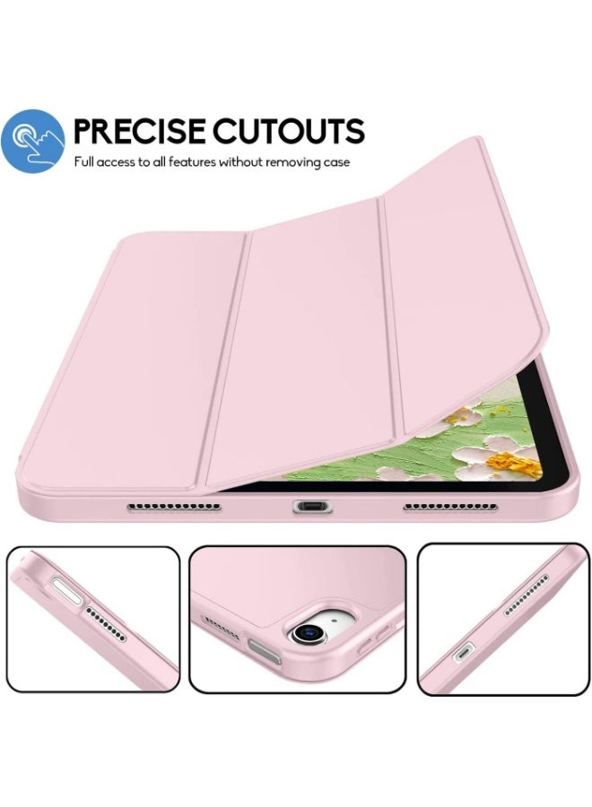 DUSALA iPad (A16) 11th Generation, iPad 10.9 Inch with Pencil Holder, Soft TPU Back Slim Smart Protective Trifold Stand Cover, Auto Wake/Sleep, Pink - Image 5