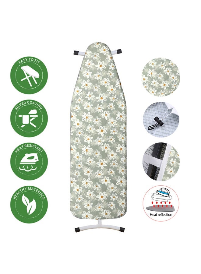 ILovhaprty 140cm×50cm Ironing Board Covers Printed with Daisy, Iron Board Cover, Easy Fit Scorch Resistant - Image 2