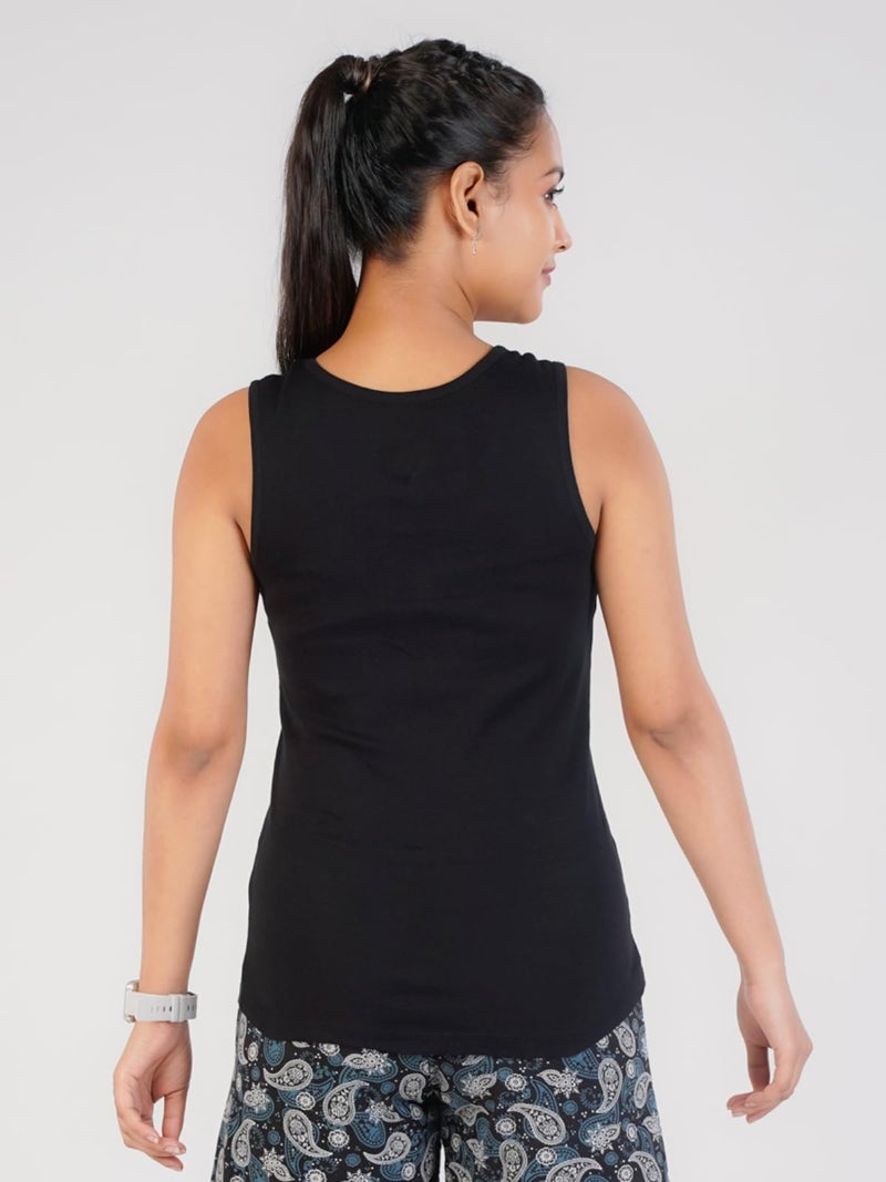 Rupa Women 100% Combed Cotton Standard Colors Playsure Solid Rib Fabric,Tank Top,Sleeveless Pack of 1,Black,Small - Image 4