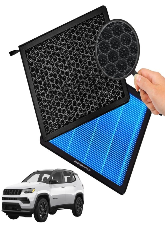 ZEZUT Honeycomb Structured Activated Carbon Cabin Air Filter, Durable and sturdy,Fit for Jeep,Dodge & Fiat Models -Compass 2017-2022, Renegade 2015-2023, Hornet 2023, 500L 2014-2020,500X 2016-2023 (1 PACK) - Image 1