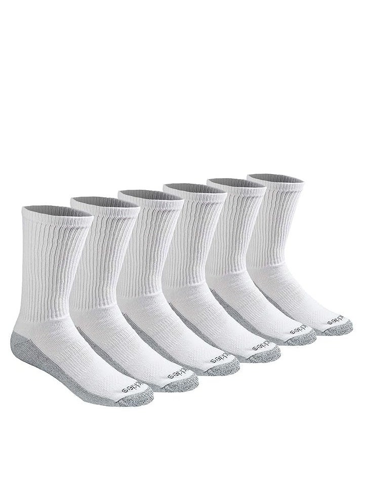 Dickies - Men's dri tech moisture control crew socks white 6 pair large - Image 1