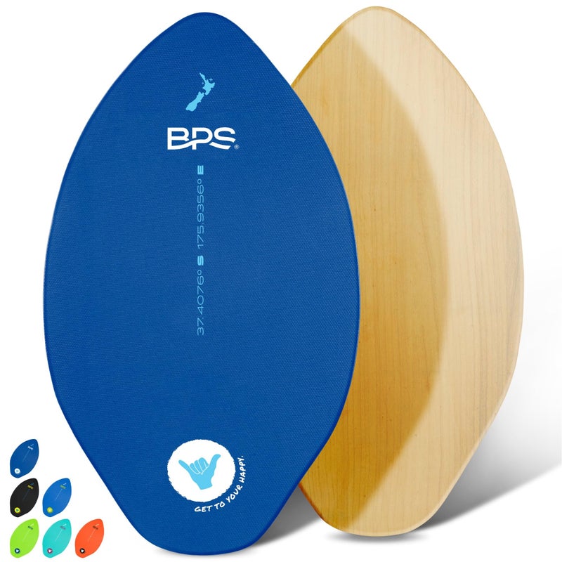 BPS Shaka 40 Skimboard Epoxy Coated Wooden Skim Board with Traction Pad No Wax Needed Skim Board for Kids and Adults Large Skim Board Dark Blue - Image 2