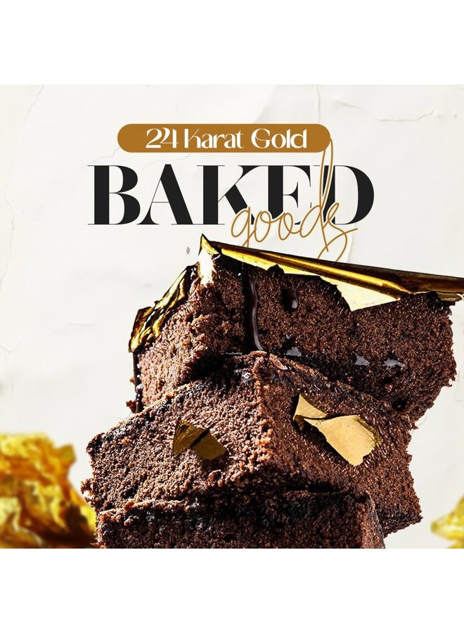 BeePoint 24K Edible Gold Foil Flakes - 200mg Gold Flakes for Cake Decorating, Baking, Cooking, Cupcakes, Chocolates, Drinks - Edible Gold Sheets - Image 2