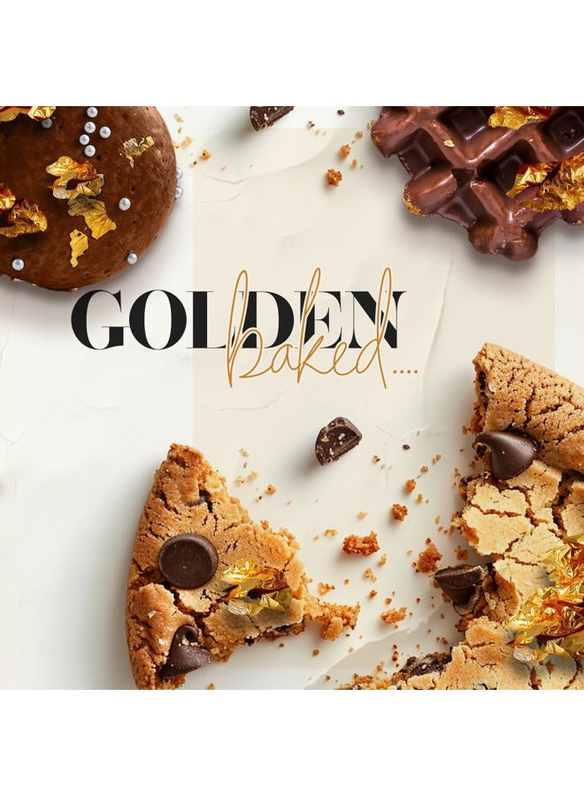 BeePoint 24K Edible Gold Foil Flakes - 200mg Gold Flakes for Cake Decorating, Baking, Cooking, Cupcakes, Chocolates, Drinks - Edible Gold Sheets - Image 4