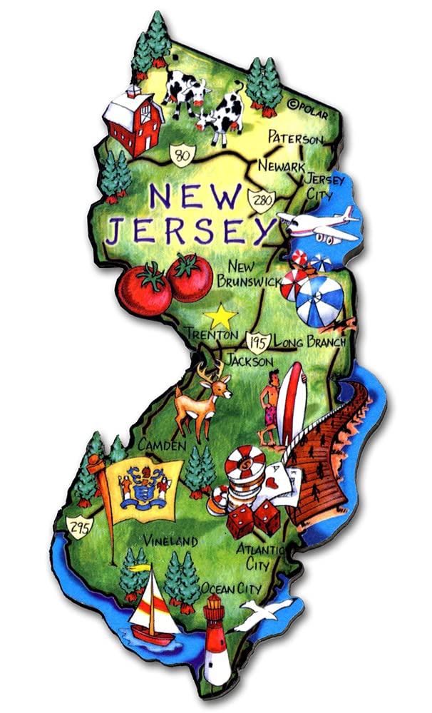 Classic Magnets New Jersey Artwood State Magnet Collectible Souvenir by Classic Magnets