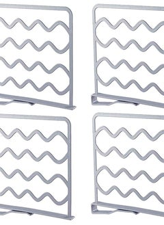 Excefore Practical Shelf Dividers, 4 Pieces Wardrobe Partition Shelves in Grey, Space-Saving Wardrobe Storage Solution and Towel Rack for Organizing  - Image 2