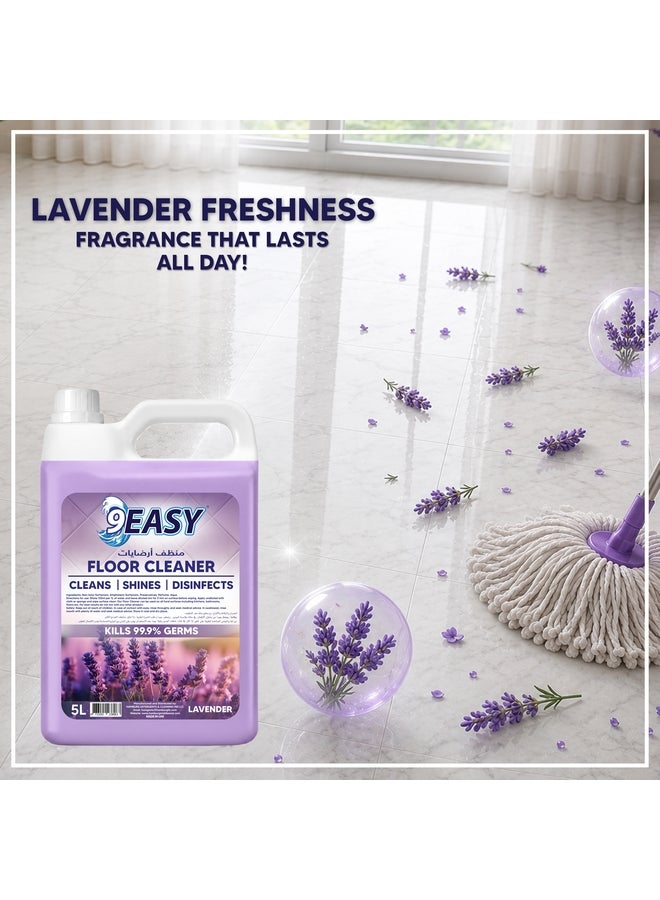 9EASY Antibacterial Floor Cleaner Lavender 5L - Image 4