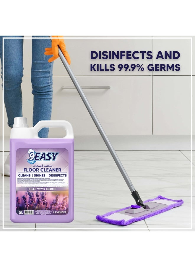 9EASY Antibacterial Floor Cleaner Lavender 5L - Image 2