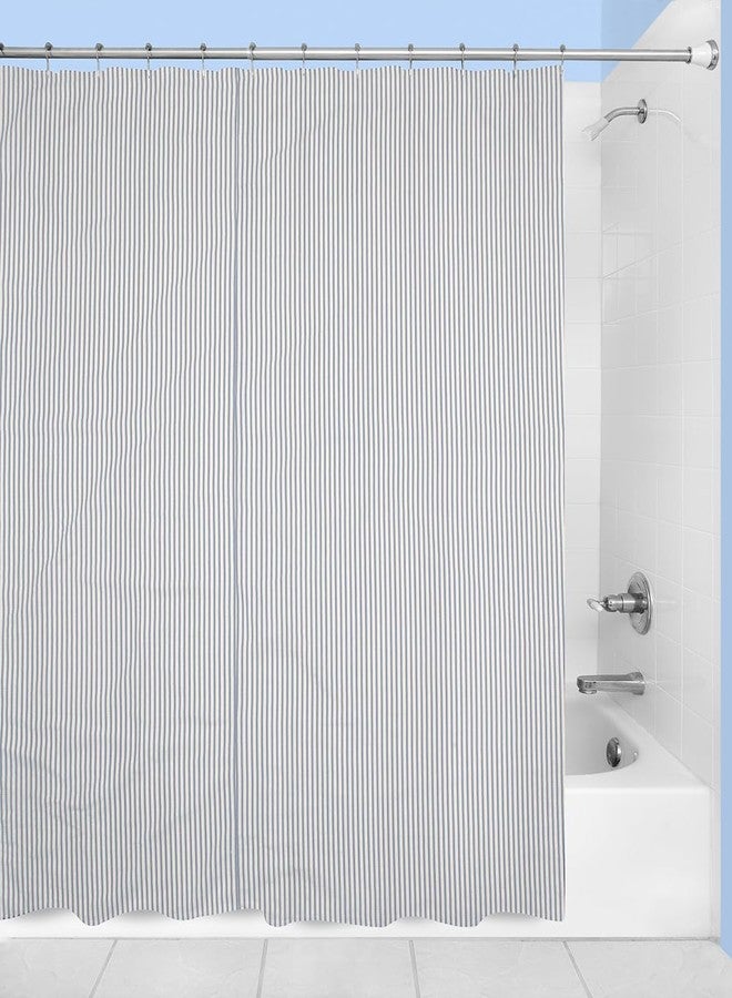 Decorative Things Blue Shower Curtain 72 Inch for Bathtub, Shower stall or Walk in Showers, Bathroom Decor Ideas, Unique Cool Bath Accessories Striped Cotton 72" x 72" - Image 3