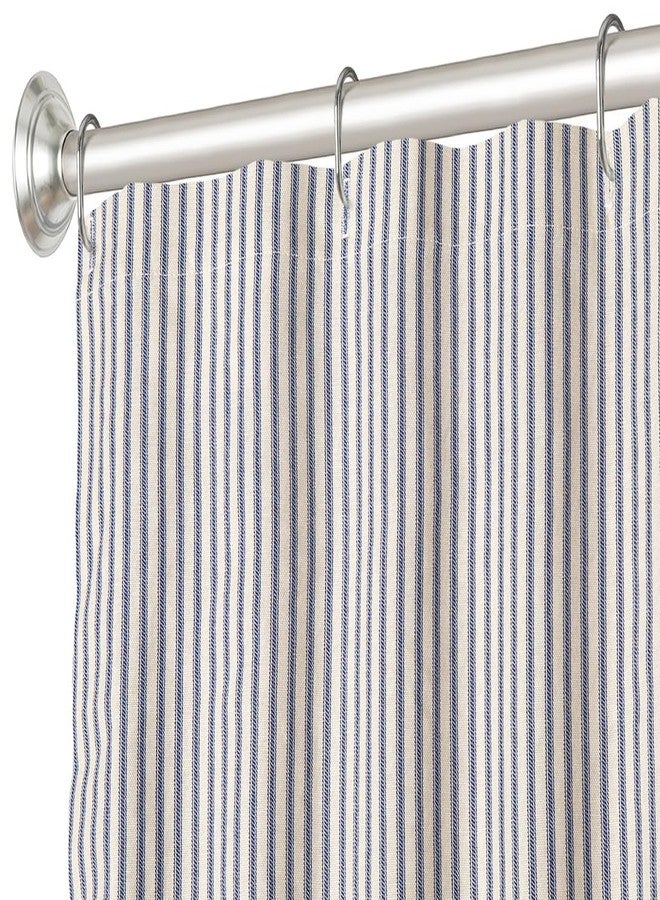 Decorative Things Blue Shower Curtain 72 Inch for Bathtub, Shower stall or Walk in Showers, Bathroom Decor Ideas, Unique Cool Bath Accessories Striped Cotton 72" x 72" - Image 1