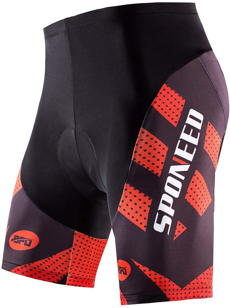 sponeed Padded Biking Shorts 4D Gel Padding Cushioned Male Cycling Underwear Road Racing Pants US XXXL Black Red