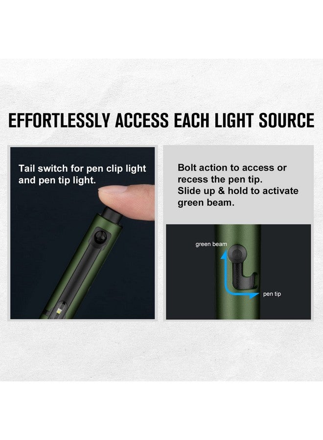 OLIGHT O'Pen Glow EDC Pen Light, 120 Lumens with Green Beam, Rechargeable LED Flashlight for Outdoor Uses, Writing, Adventure, Professional Business Gift(OD Green) - Image 5