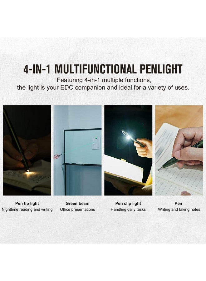 OLIGHT O'Pen Glow EDC Pen Light, 120 Lumens with Green Beam, Rechargeable LED Flashlight for Outdoor Uses, Writing, Adventure, Professional Business Gift(OD Green) - Image 2