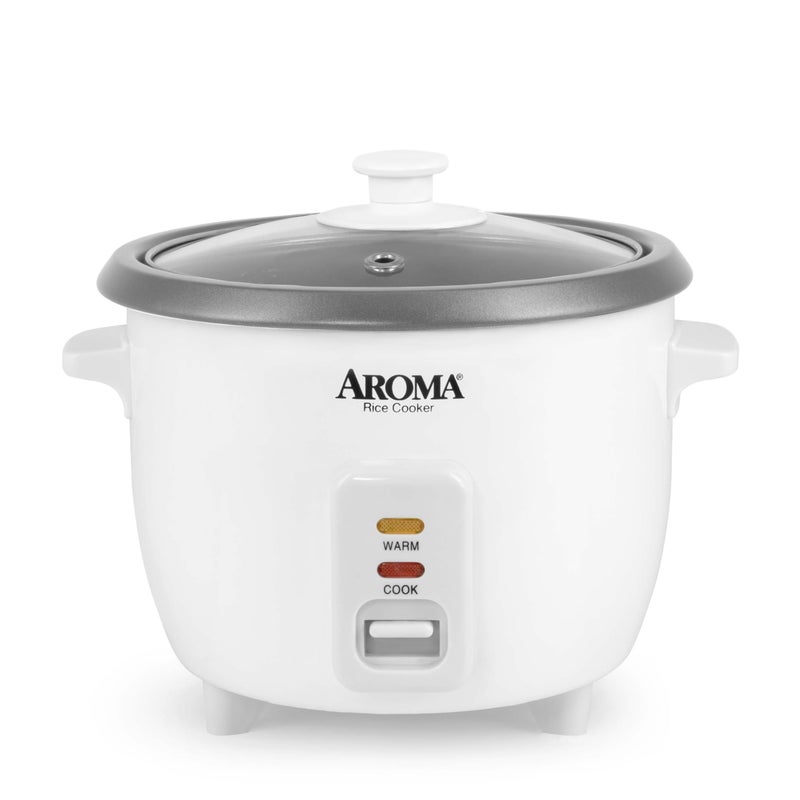AROMAÂ® Rice Cooker, 3-Cup (Uncooked) / 6-Cup (Cooked), Small Rice Cooker, Oatmeal Cooker, Soup Maker, Auto Keep Warm, 1.5 Qt, White, ARC-363NG - Image 1