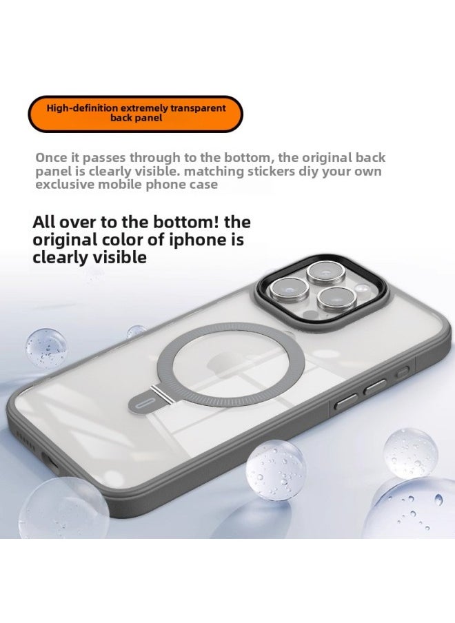 Generic - Applicable For Iphone15 Mobile Phone Shell ROOT GO Blue Shield HD Magnetic Bracket For Iphone 15promax Protective Cover-Color:Blue Shield Magnetic Bracket Dark Purple-Applicable Model:For Iphone14 Pro - Image 1