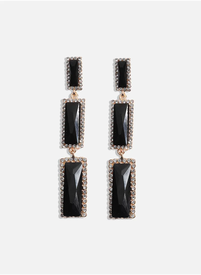 SOHI Bar Stone Drop Earrings