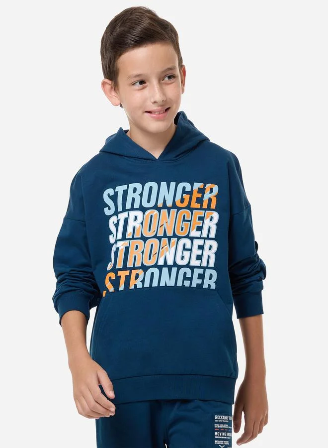 victor and jane Slogan Print Regular Fit Hoodie by Styli