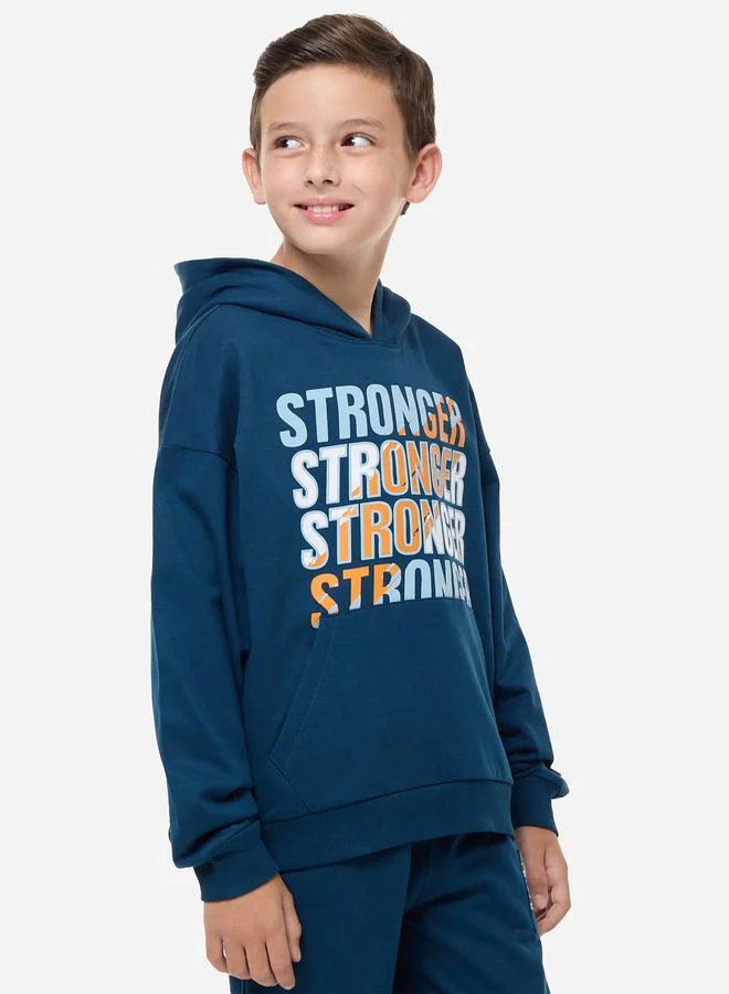 victor and jane Slogan Print Regular Fit Hoodie by Styli